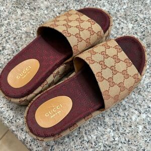 Gucci Brown Slide Sandals